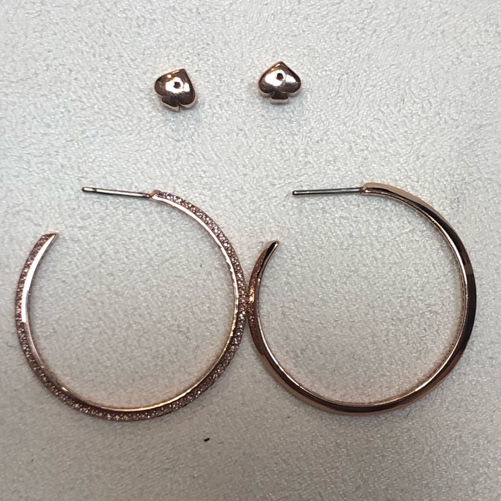 Kate Spade Rose Gold Large open hoops